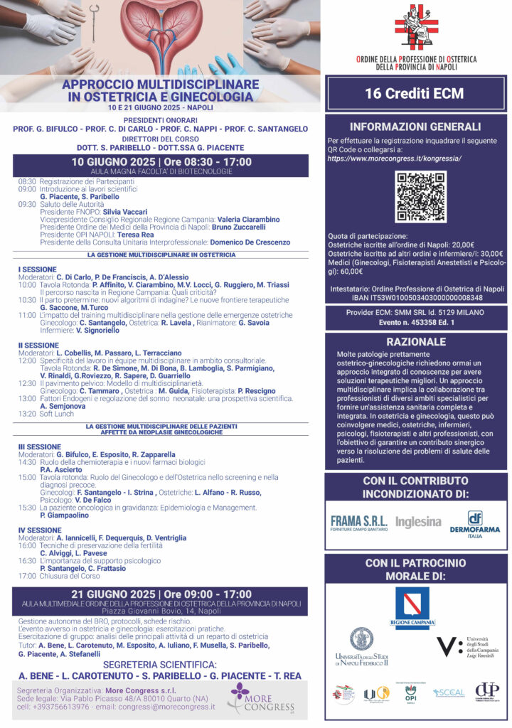 Corso di formazione: "Approccio Multidisciplinare in Ostetricia e Ginecologia"